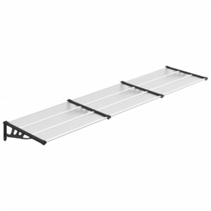 vidaXL Auvent de porte Noir et transparent 358 5x90 cm Polycarbonate