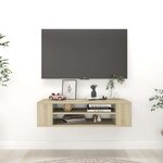 vidaXL Meuble TV suspendu Chêne sonoma 100x30x26 5 cm Bois ingénierie