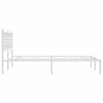 vidaXL Cadre de lit métal sans matelas et tête de lit blanc 120x200 cm