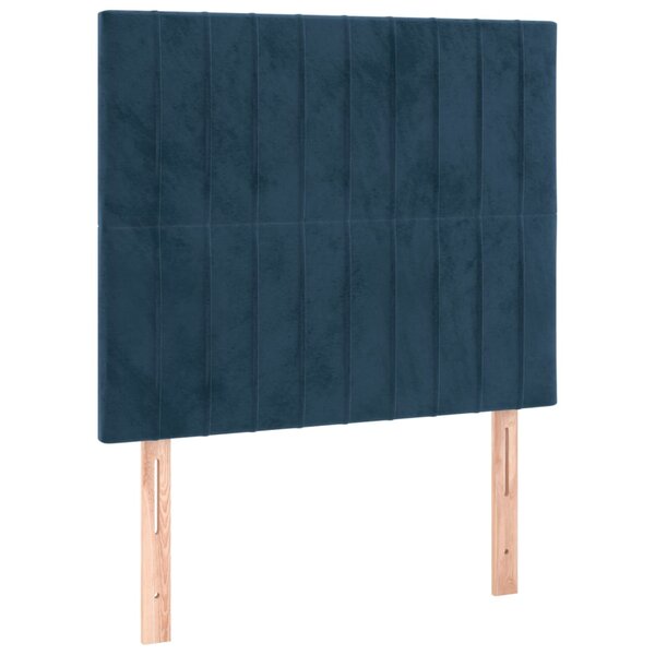 vidaXL Têtes de lit 2 Pièces Bleu foncé 100x5x78/88 cm Velours