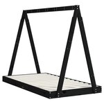 vidaXL Cadre de lit pour enfant noir 80x160 cm bois de pin massif