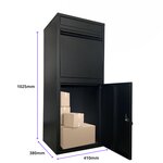 Boîte aux lettres pour colis - ParcelXL® - Boîte à colis - Indépendante - Boîte aux lettres suspendue - Noir - XXL