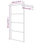 vidaXL Paroi de douche Blanc 100x195 cm Verre ESG transparent