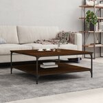 vidaXL Table basse chêne marron 100x100x40 cm bois d'ingénierie