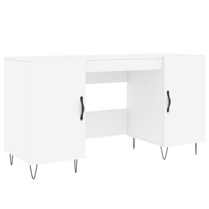 Bureau table poste de travail meuble d'ordinateur informatique étude 140 x 50 x 75 cm bois d'ingénierie blanc 02_0023518
