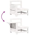 vidaXL Salon de jardin 7 Pièces blanc bois de pin massif
