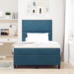 vidaXL Lit Box Spring avec Matelas Bleu Foncé 120x200 cm Velours