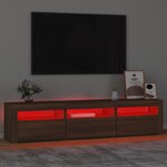 vidaXL Meuble TV avec lumières LED Chêne marron 180x35x40 cm