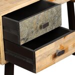 Bureau table meuble travail informatique teck de récupération massif 110 cm 0502070