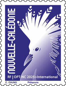 Timbre Nouvelle Calédonie - Cagou Chung bleu