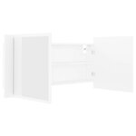 vidaXL Armoire salle de bain à miroir LED Blanc 100x12x45 cm Acrylique