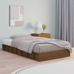 vidaXL Cadre de lit sans matelas marron miel 75x190 cm bois massif
