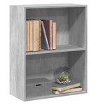 vidaXL Bibliothèque à 2 niveaux gris béton bois d'ingénierie