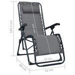 vidaXL Chaises pliables de terrasse lot de 2 Gris Textilène