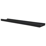 vidaXL Étagères à rebord pour cadre photo 2 Pièces Noir 60x9x3 cm MDF