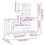 vidaXL Support à plantes 92x25x97 cm Bois massif de pin