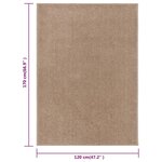 vidaXL Tapis à poils courts 120x170 cm Marron