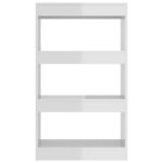 vidaXL Bibliothèque/séparateur de pièce blanc brillant bois ingénierie