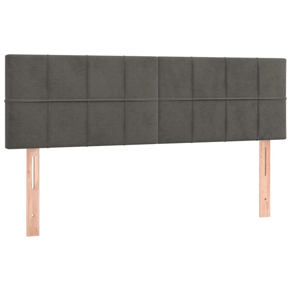 vidaXL Têtes de lit 2 Pièces Gris foncé 72x5x78/88 cm Velours
