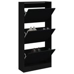 vidaXL Armoire à chaussures noir 60x21x125 5 cm bois d'ingénierie