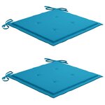 vidaXL Chaises de jardin avec coussins 2 Pièces Teck solide et acier