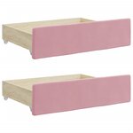 vidaXL Lit de jour avec gigogne et tiroirs sans matelas rose 90x200 cm