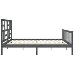 vidaXL Cadre de lit sans matelas gris 200x200 cm bois massif de pin