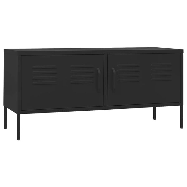 vidaXL Meuble TV Noir 105x35x50 cm Acier