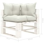vidaXL Salon palette de jardin 8 Pièces avec coussins beige bois