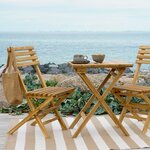Lot de 2 chaises et 1 table en teck naturel