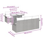 vidaXL Ensemble de 6 Canapés de Jardin avec Coussins Noir Rotin Poly