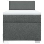 vidaXL Sommier à lattes de lit avec matelas Gris foncé 100x200cm Tissu