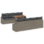 vidaXL Ensemble de canapé de jardin 7 pièces avec coussins gris en rattan poly