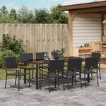 Ensemble salle à manger jardin 9 pièces vidaXL Noir Poly Rotin