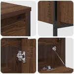 Ensemble de meubles de salle de bains 3 pièces en bois d'ingénierie chêne brun