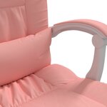 Chaise fauteuil siège pivotante de inclinable de bureau informatique étude similicuir rose 02_0024271