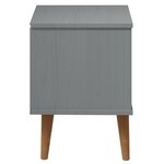 vidaXL Table de chevet MOLDE Gris 40x35x48 cm Bois de pin massif