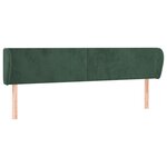 vidaXL Tête de lit avec oreilles Vert foncé 203x23x78/88 cm Velours