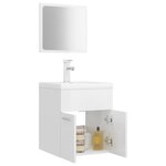vidaXL Ensemble de meubles de salle de bain Blanc brillant Aggloméré