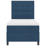 vidaXL Lit avec sommier et matelas & LED bleu 90x200 cm tissu