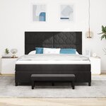 vidaXL Lit box spring avec matelas et banc Noir 180x200 cm Velours