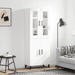 vidaXL Buffet haut Blanc 69 5x34x180 cm Bois d'ingénierie