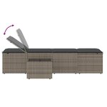 vidaXL Chaises longues lot de 2 avec table gris résine tressée