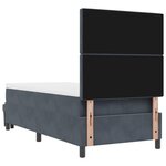 vidaXL Lit à Ressorts avec Matelas & Banc Gris Foncé 90x200 cm Velours