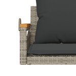 vidaXL Balancelle avec coussins gris 63x62x40 cm résine tressée