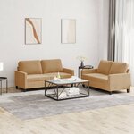 vidaXL Ensemble de canapés 2 Pièces avec coussins Marron Velours