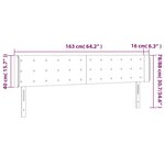 vidaXL Tête de lit à LED Bleu foncé 163x16x78/88 cm Velours
