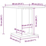 vidaXL Table à manger Gris béton 80x80x75 cm bois d'ingénierie