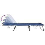 vidaXL Chaise Longue Pliante Portable Bleue en Tissu Oxford 600D
