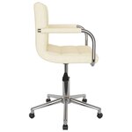 vidaXL Chaise pivotante de bureau Crème Tissu